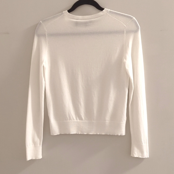Theory crewneck long sleeve sweater regal wool ivory XS/S - Picture 2 of 9